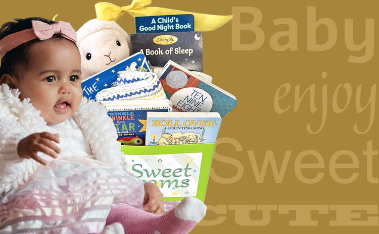 Baby Gift Baskets with Board Books for Newborns, Twins, Adoption, Baby Shower, Unisex for Baby Boys and Baby Girls