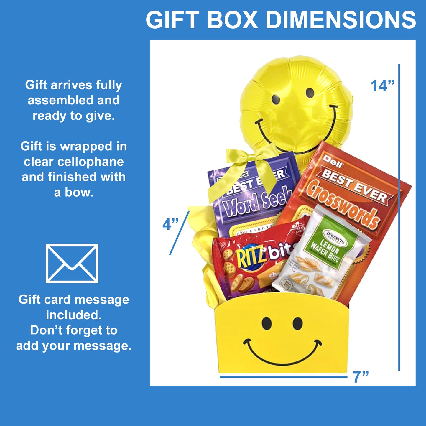 Cheer Up Gift Box for Get Well, Thinking of You, After Surgery, Recovery, Illness Gift Basket has Food and Boredom Busters for Men, Women, Friends and Family
