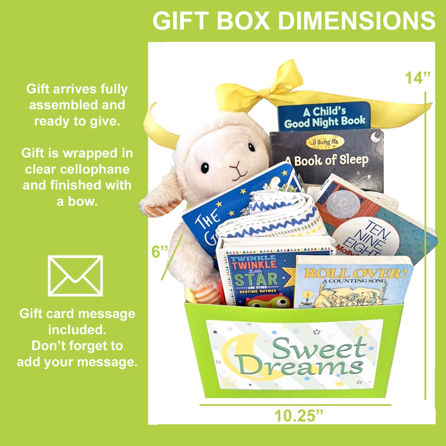 Sweet Dreams Newborn Baby Gift Basket Unisex for Baby Boys and Baby Girls