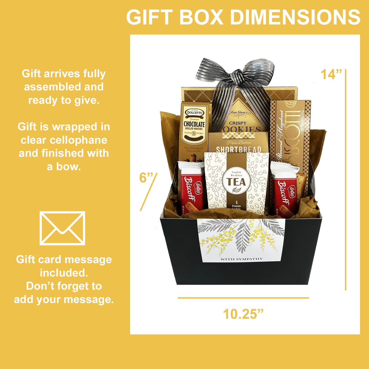 Tea and Cookies Sympathy Gift Box for Loss of Loved One Gourmet Gift Basket for Bereavement