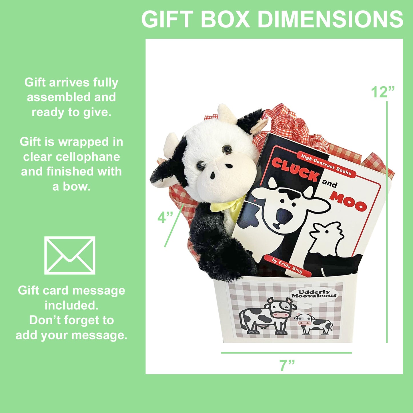 Udderly Moovelous Newborn Baby Gift Box Gender Free Design for Baby Boys and Baby Girls Great Congratulations Baby Gift