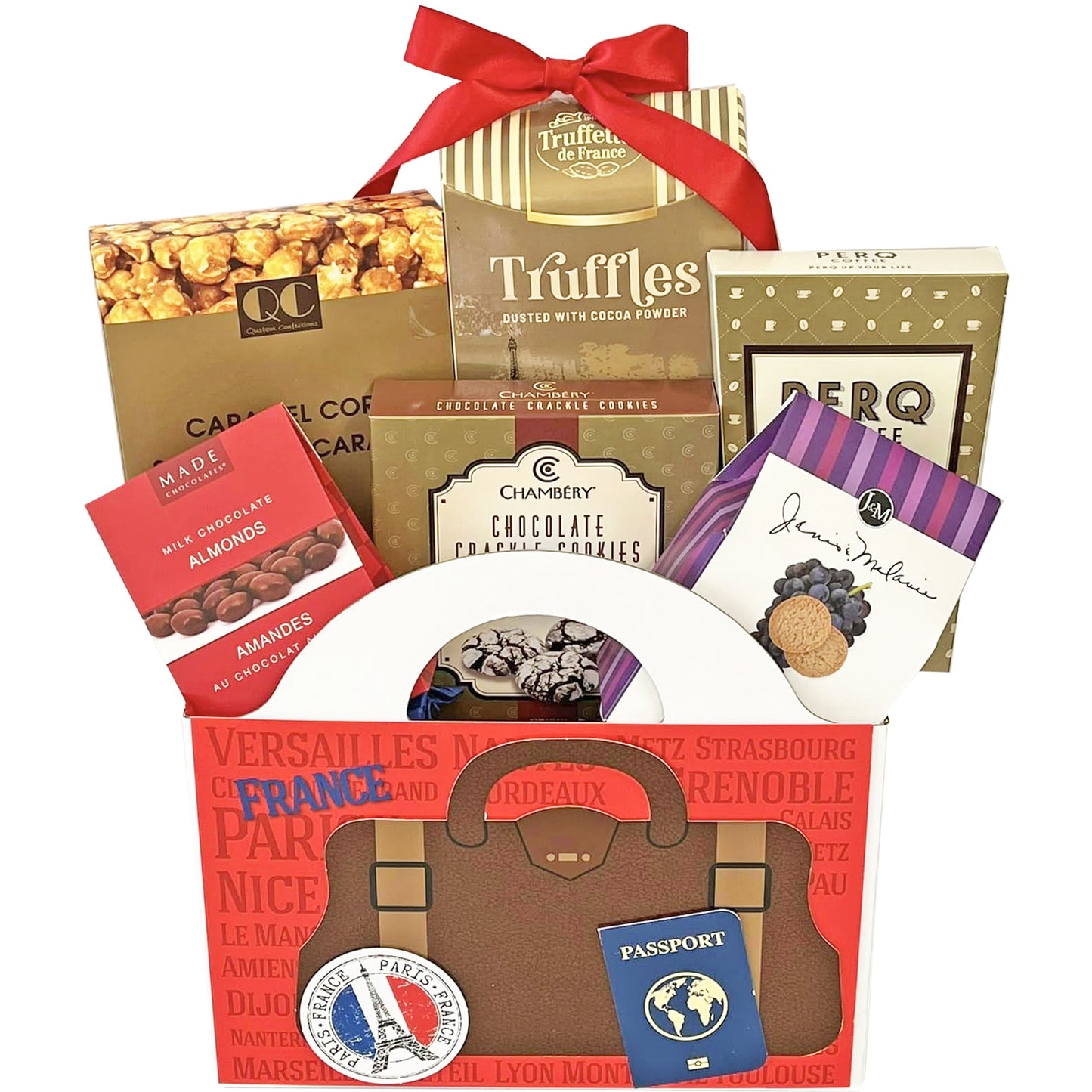 Amour Gift Box featuring French Chocolate Truffles and Snacks for Valentine's Day