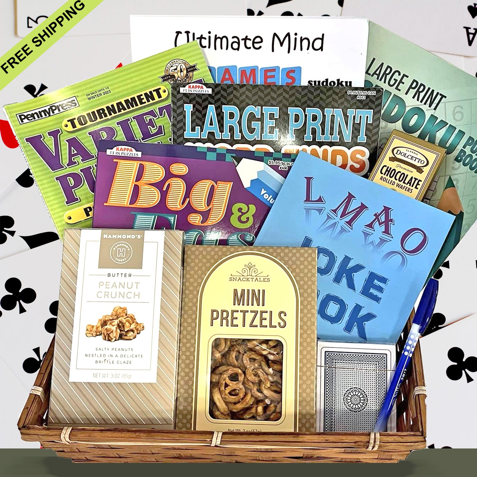 Bedrest Get Well Gift Basket for Men and for Women with Puzzle Books, Snacks and Humor Book Send Your Feel Better Soon Best Wishes for Illness, Rehab, After Surgery, Recovery