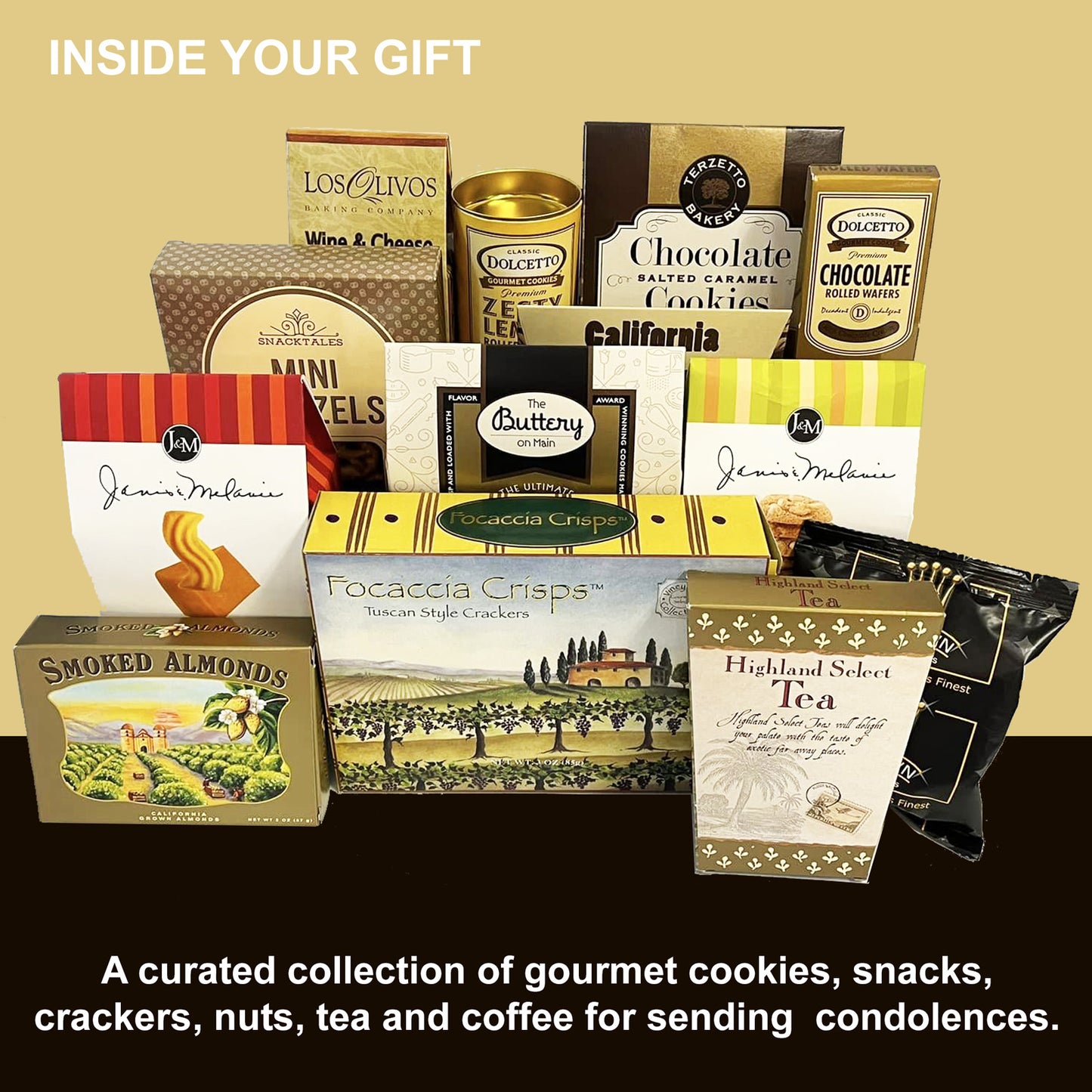 Bereavement Gourmet Sympathy Gift Basket for Sending Condolences for the Loss of a Loved One