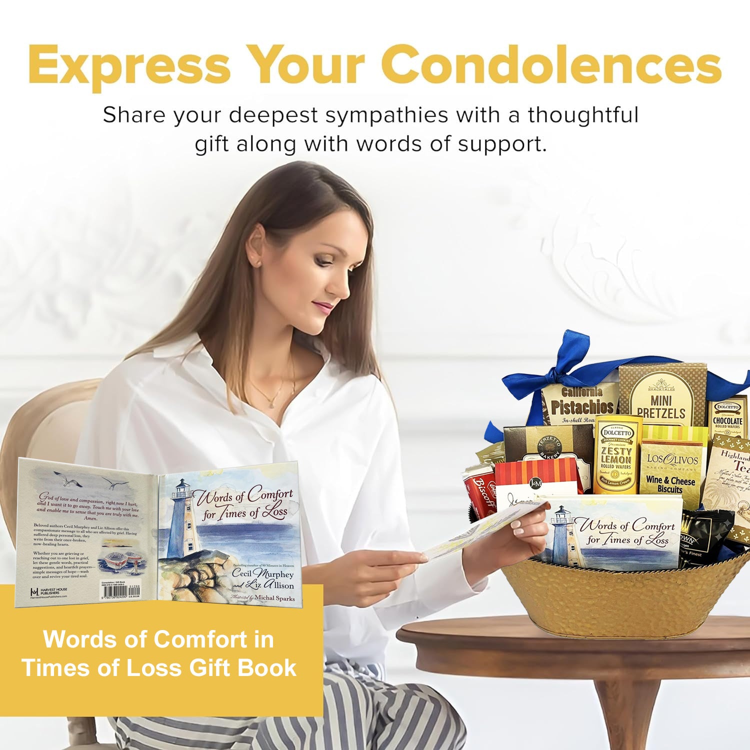 Bereavement Gourmet Sympathy Gift Basket to Send Condolences for