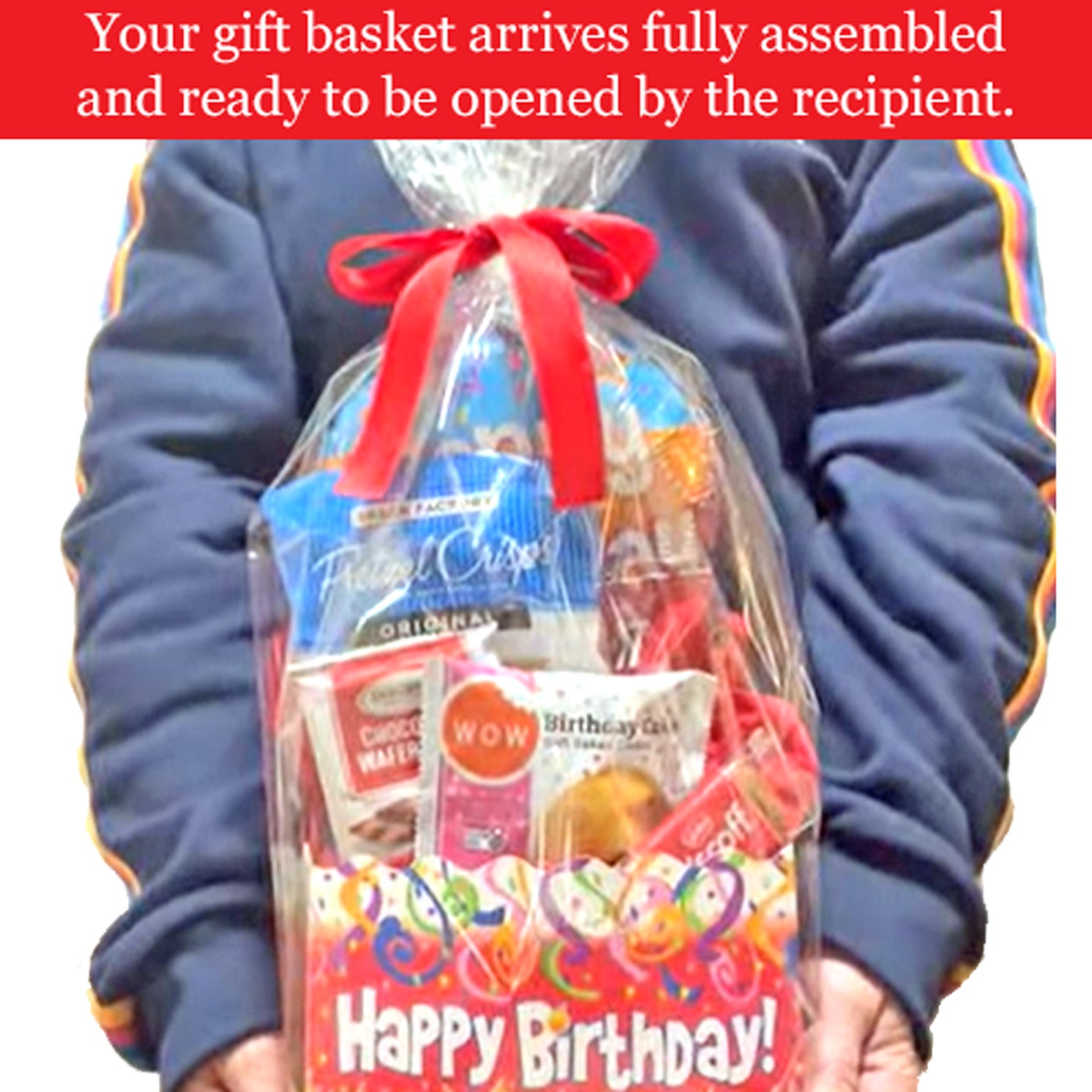 Birthday Gift Box with Cookies, Snacks, Happy Birthday Balloon for Men, Women, All Ages Unisex Birthday Gift Box with Treats for Him or Her, Boys and Girls on their Birthday