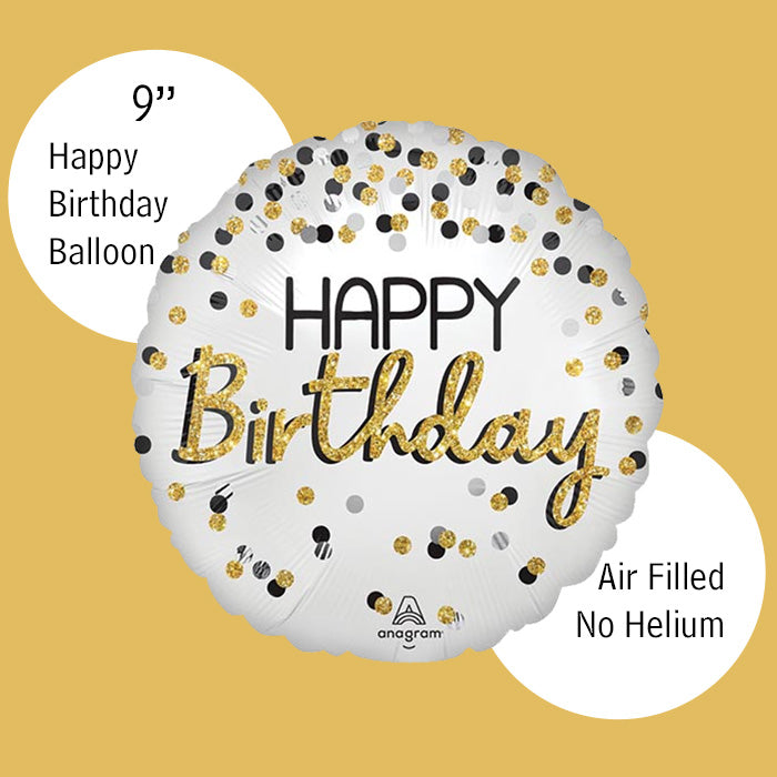 Birthday Gift Box with Snacks, Happy Birthday Balloon and Boredom Busters