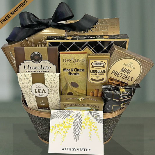 Comforting Gourmet Gift Basket with Cookies, Tea, Coffee, Crackers and Snacks