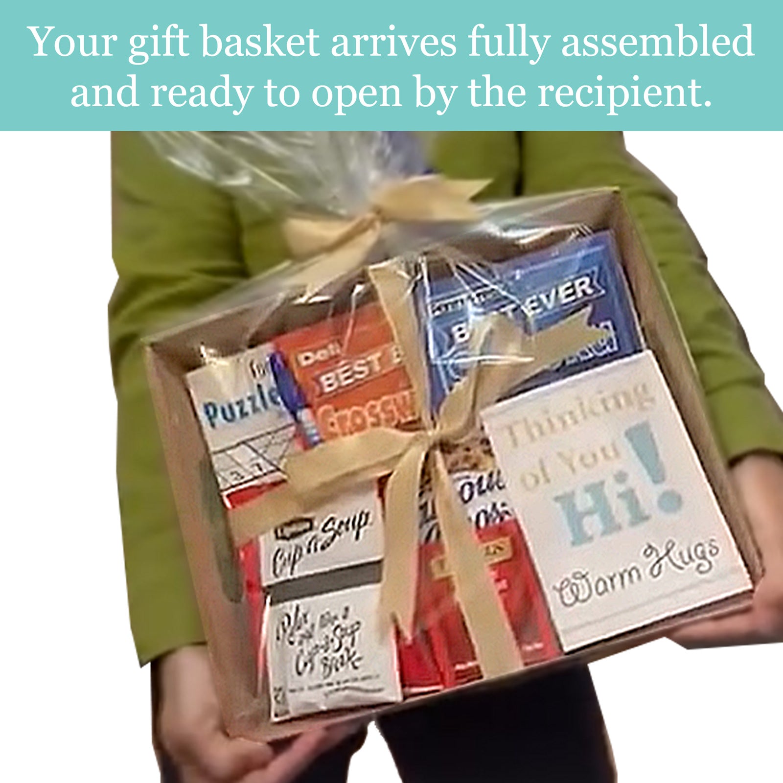 Cozy Comforts Care Package with Blanket, Puzzle Books and Snacks for Men and Women