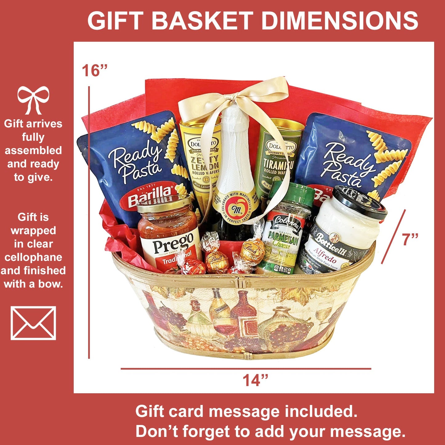 Dinner for Two Gift Basket with Pasta, Sauces, Dessert the Perfect Welcome Gift Basket