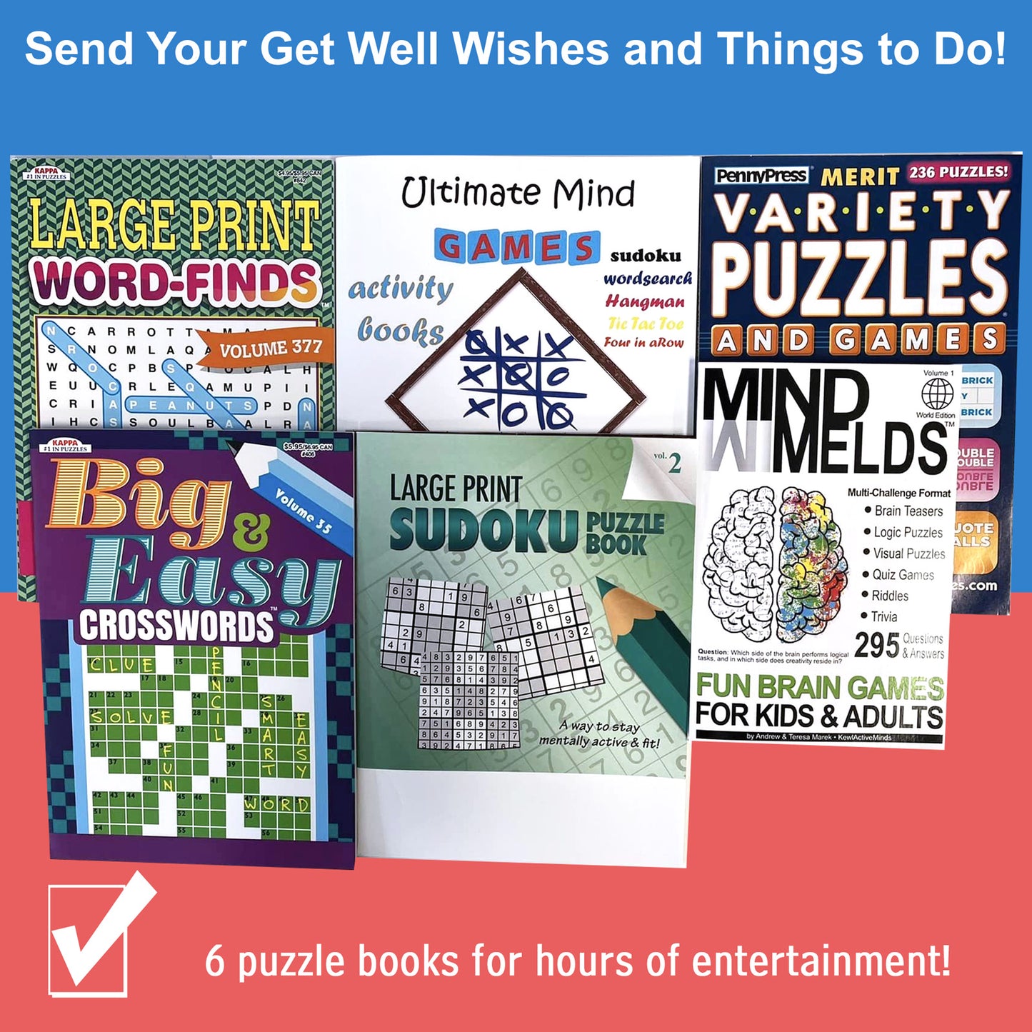 Entertainer Gift Basket with Puzzle Books and Snacks