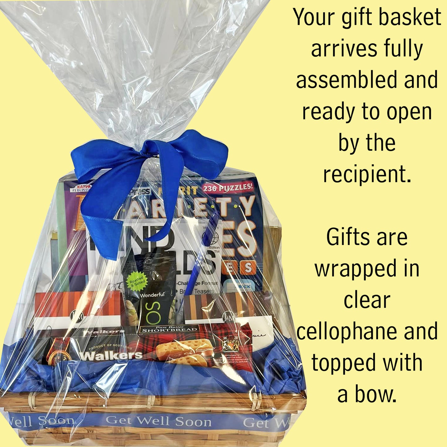 Entertainer Fun Gift Basket for Get Well, Thinking of You, After Surgery, Recovery, Illness Gift Basket has Food and Boredom Busters for Men, Women, Friends and Family