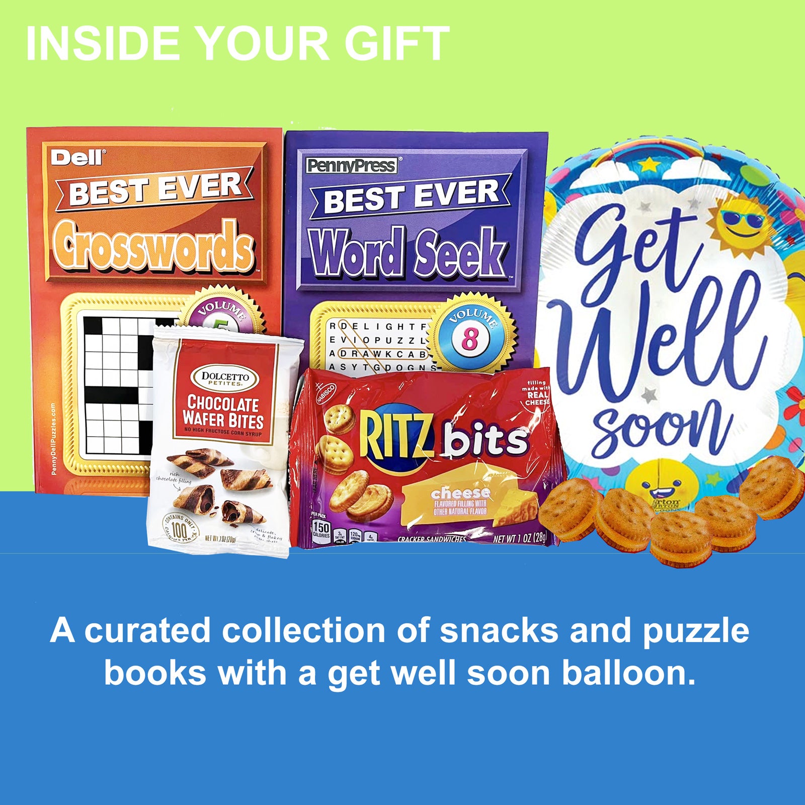 Feel Better Soon Get Well Gift Box Relaxing Get-Well Gift for Men, Women, Friends and Family Gift Basket has Food and Boredom Busters for After Surgery, Recovery, Illness, Thinking of You