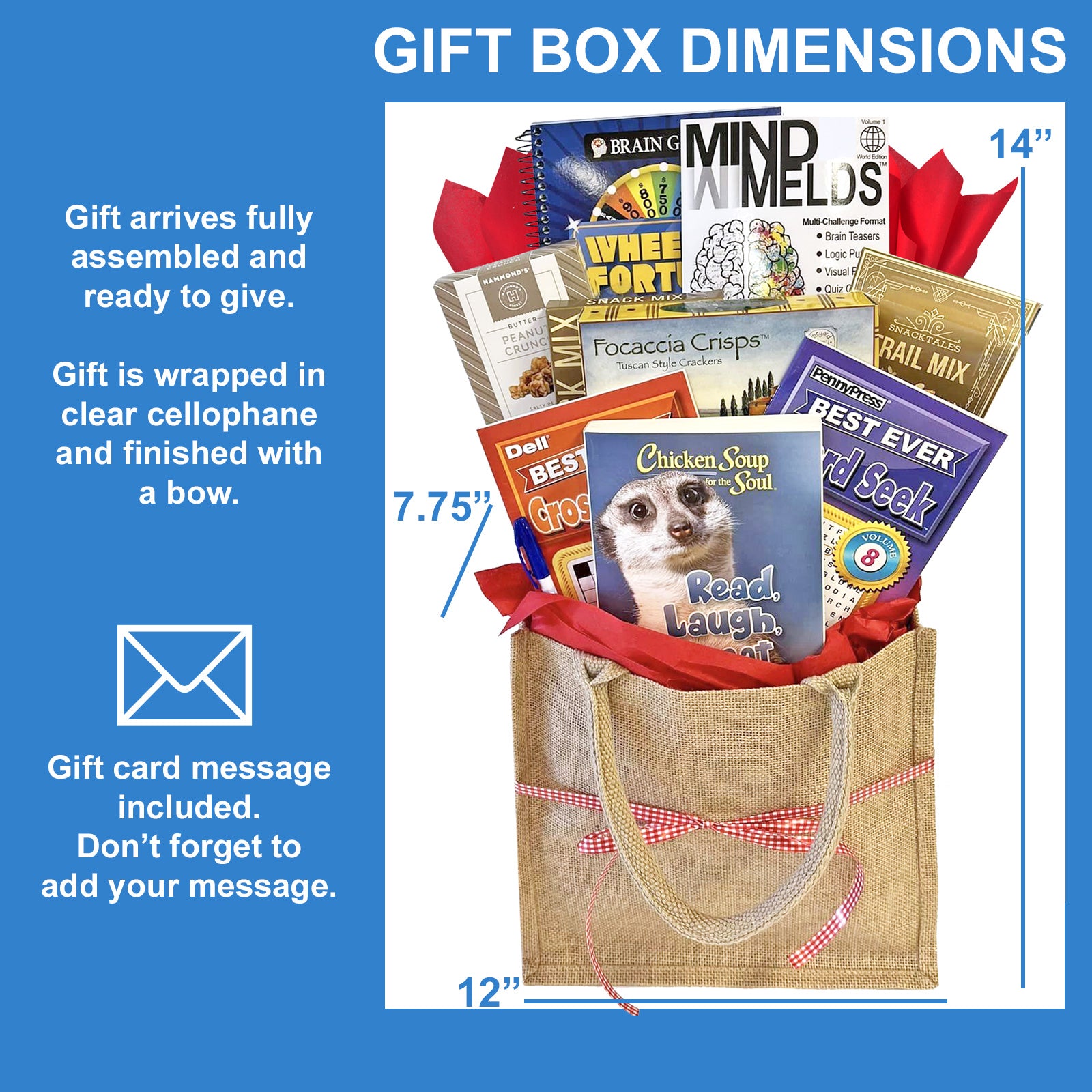 Fun and Games Get Well Gift Basket Relaxing Get-Well Gift for Men, Women, Friends and Family Gift Basket has Food and Boredom Busters for After Surgery, Recovery, Illness, Thinking of You