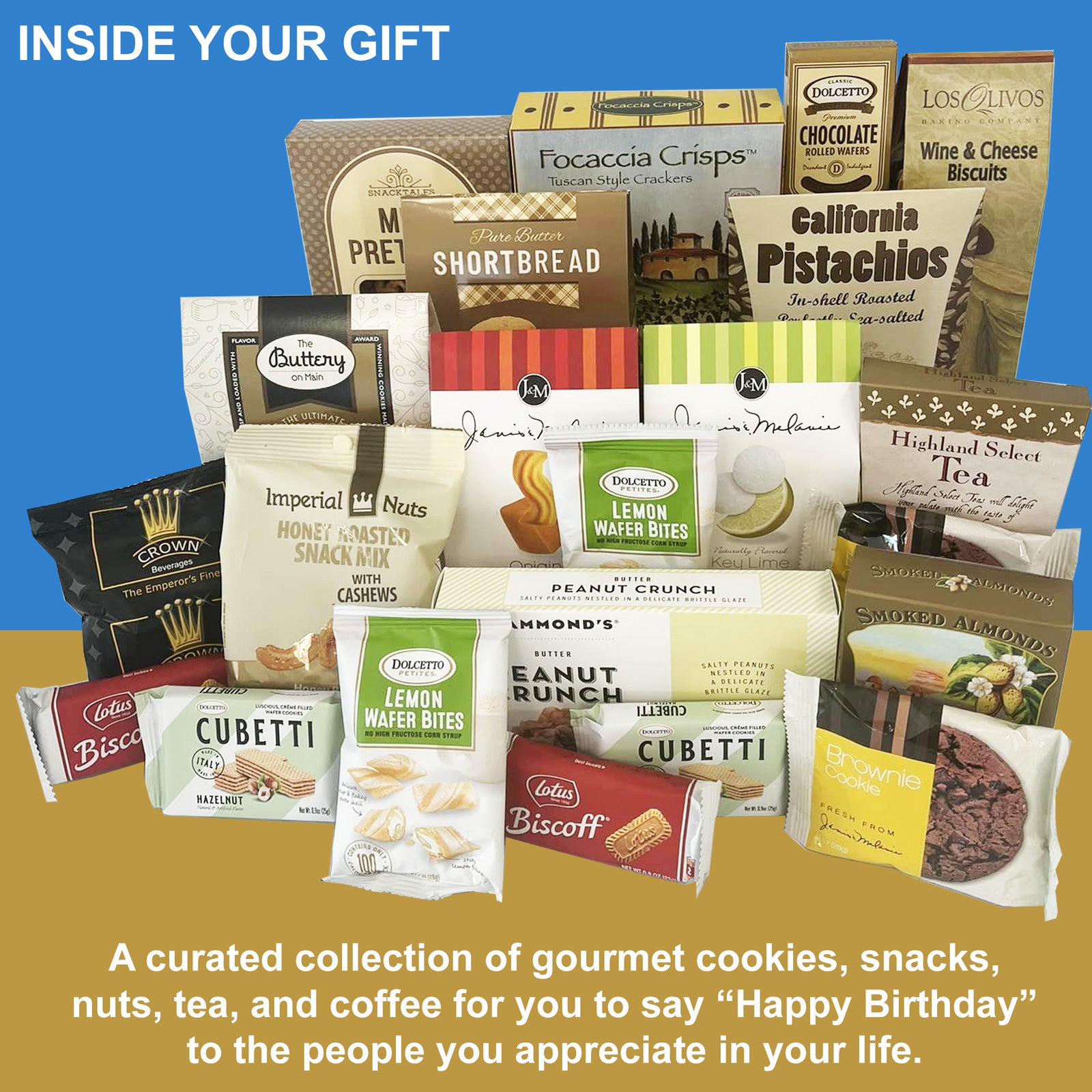 Grand Gourmet Birthday Gift Basket for Men, Women, Friends, Family, Business Includes Birthday Card and Personal Note