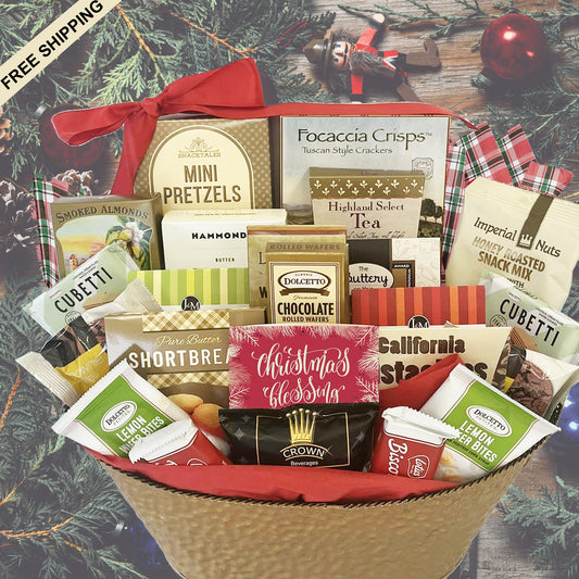 Grand Gourmet Christmas Gift Basket for Men, Women, Friends, Family, Business Includes Christmas Card and Personal Note
