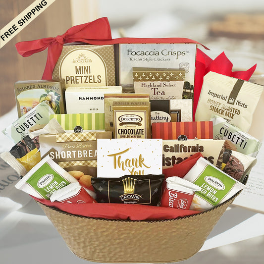 Grand Gourmet Thank You Gift Basket for Men, Women, Friends, Family, Business Gift to Show Appreciation Includes Thank You Card and Personal Note