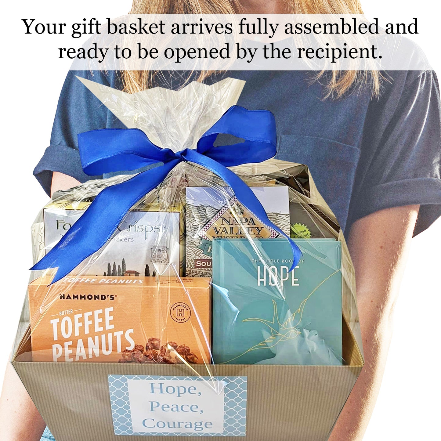 Hope and Healing Gourmet Gift Basket with Book of Hope Unisex Design for Men and Women Send for Get Well, Thinking of You, or Sympathy