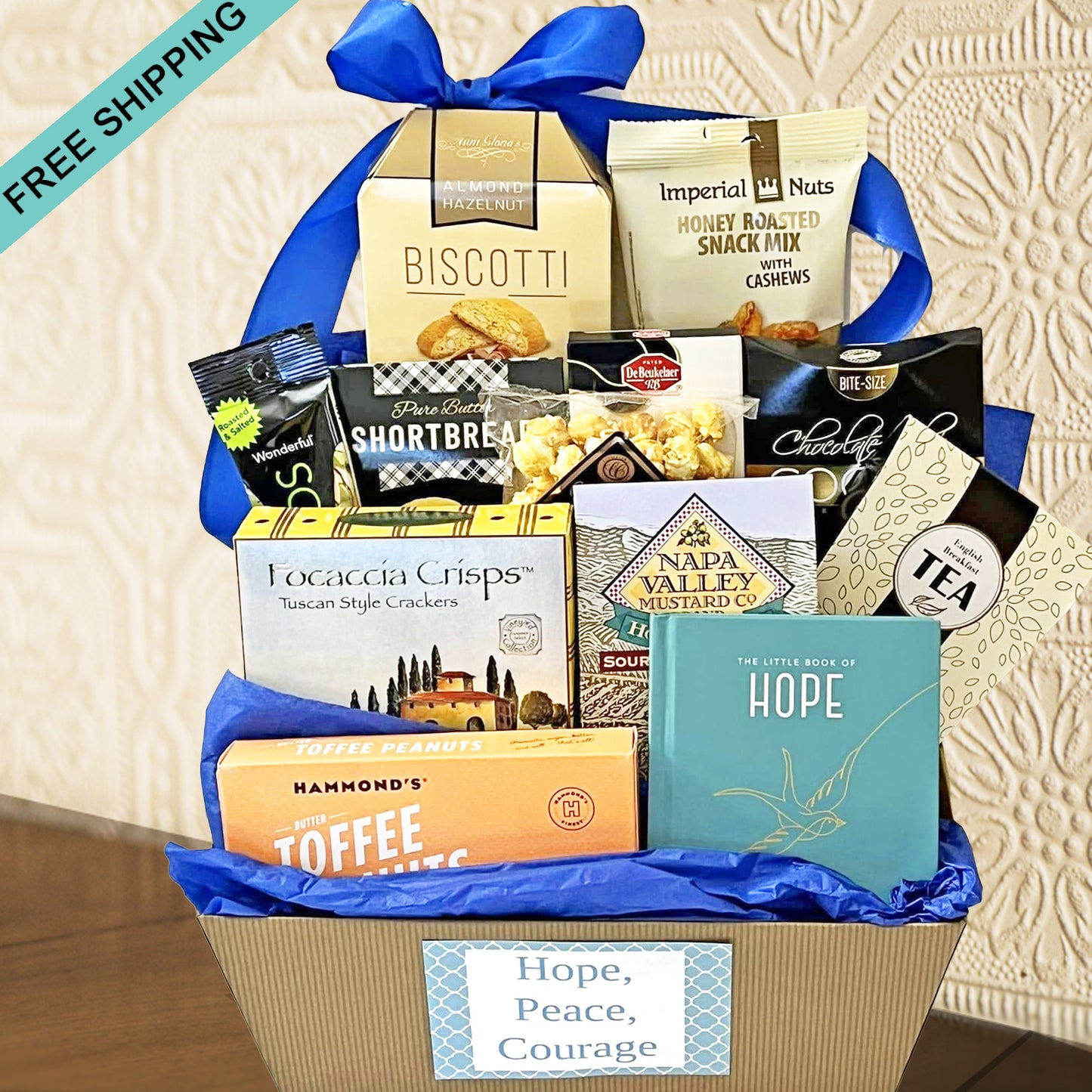 Hope and Healing Gourmet Gift Basket with Book of Hope Unisex Design for Men and Women Send for Get Well, Thinking of You, or Sympathy