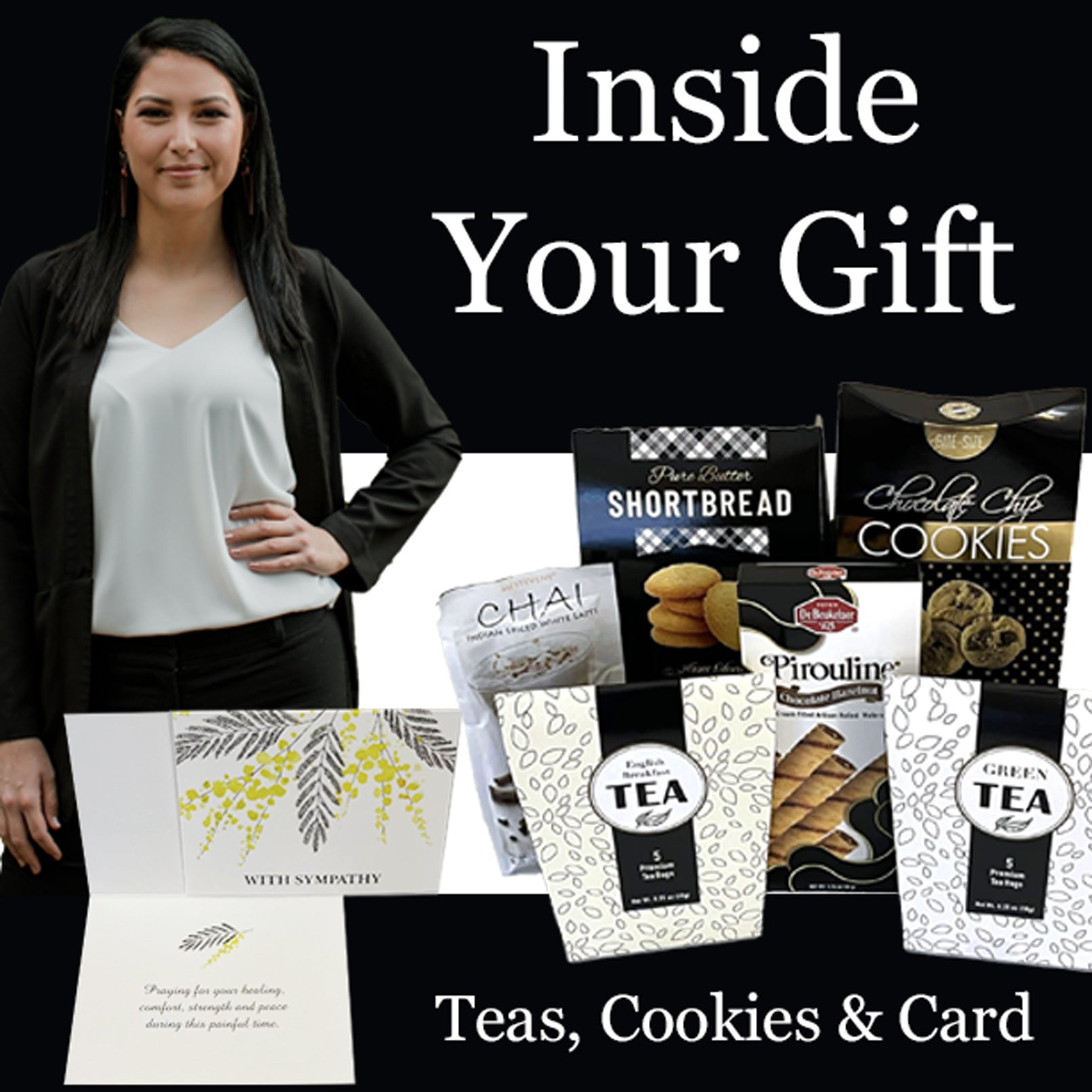 Tea and Sympathy Gourmet Gift Box for Loss with Teas, Cookies, and Sympathy Card to Send Condolences