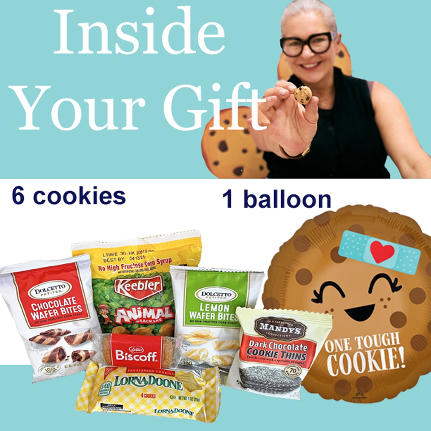 One Tough Cookie Gift Box for Adults, Teens, Kids Unisex Design for After Surgery, Recovery, Illness, Thinking of You, Get Well Soon