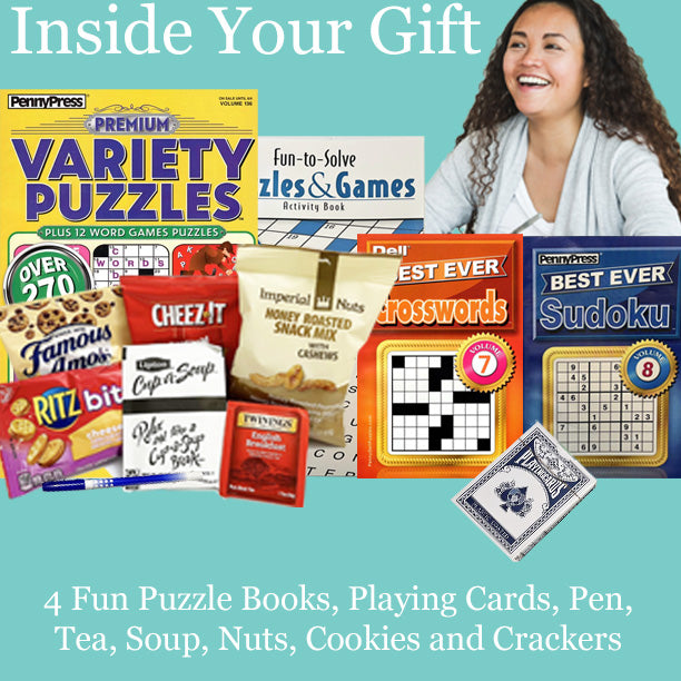 Comforting Get Well Gift Box for Men and Women send for Thinking of You Gift Basket with Food and Puzzle Books Fun Things To Do for After Surgery, Recovery, Illness