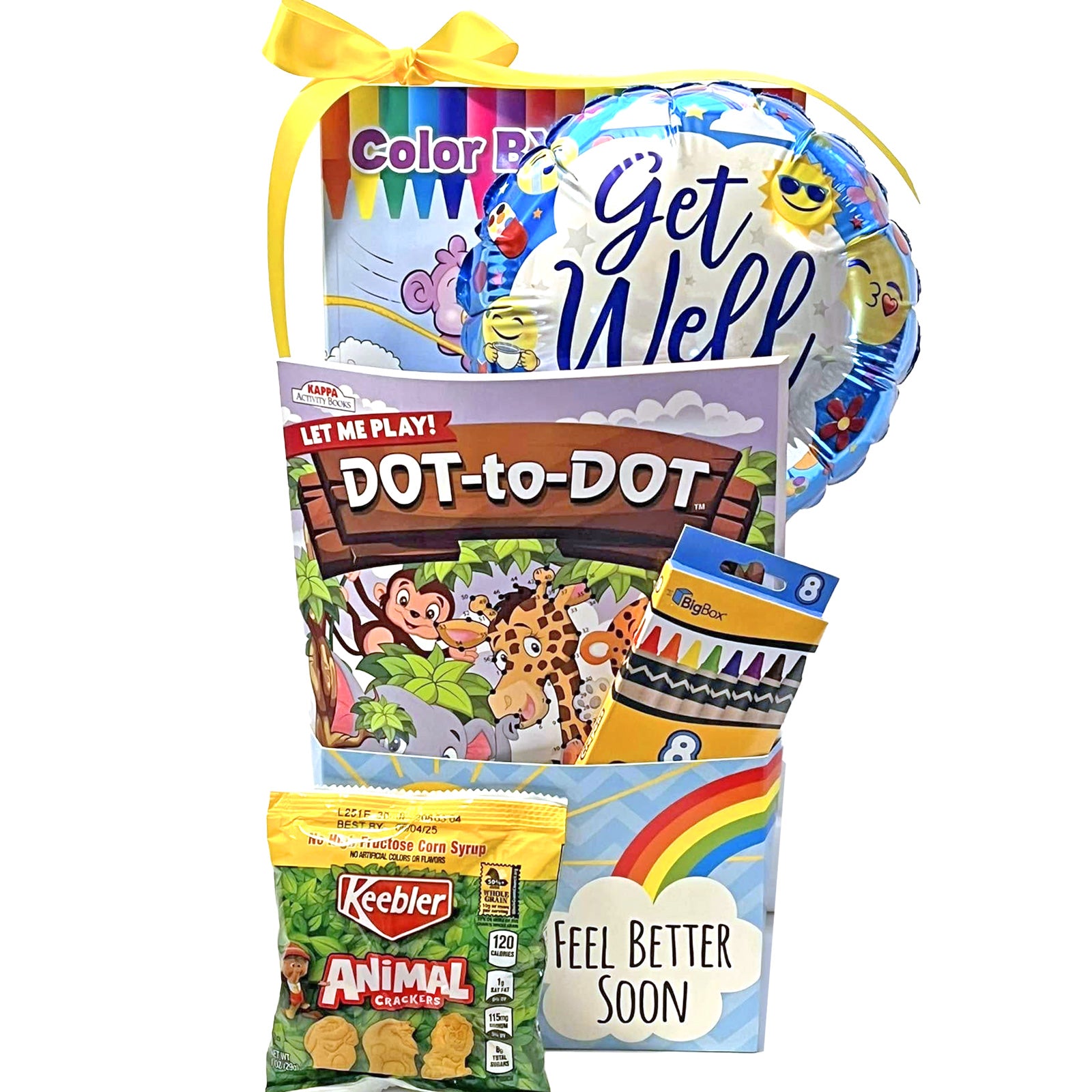 Kids Feel Better Gift Box for Boys and Girls Ages 3 to 10 with Activities and Snacks