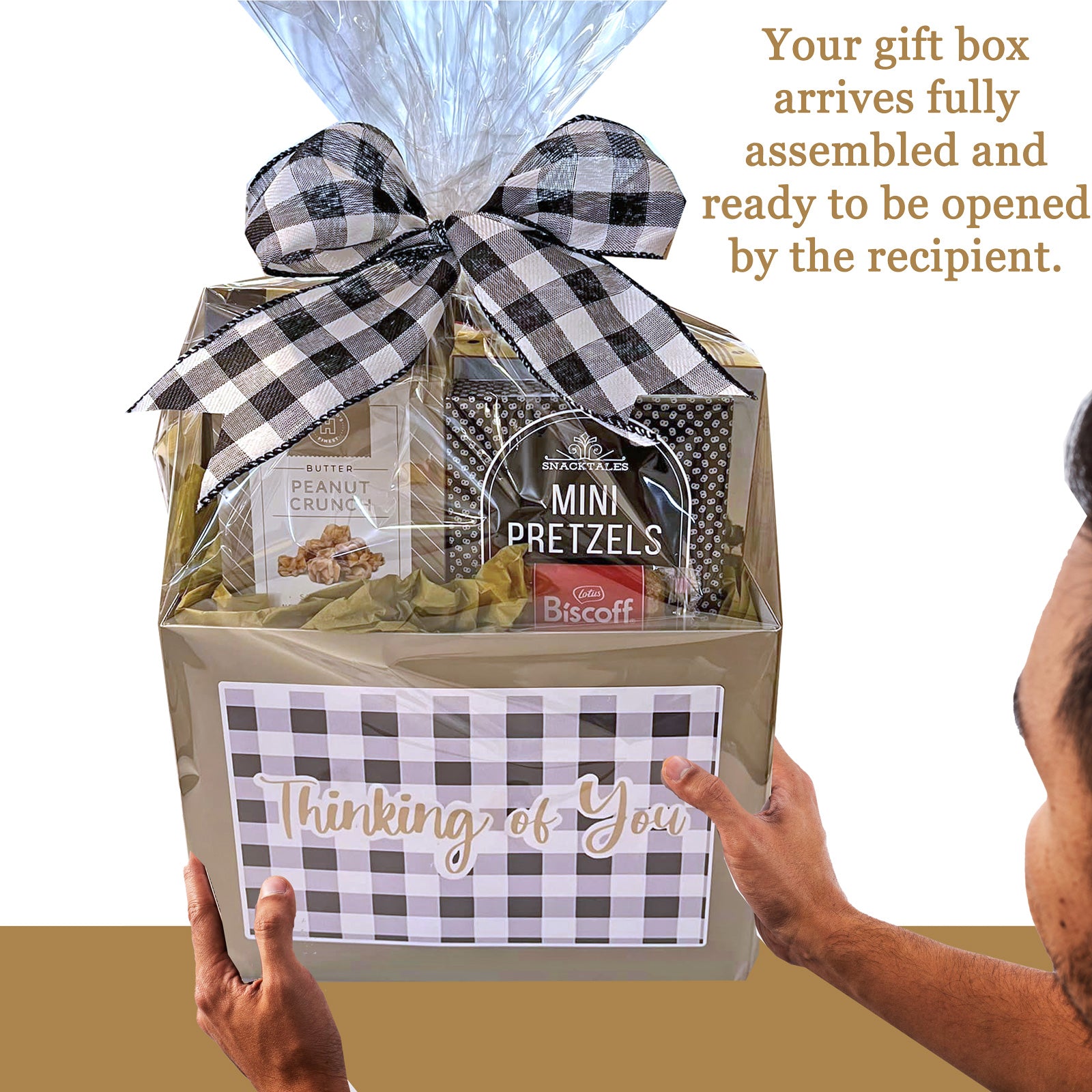 Men's Sympathy Gift Box for Sending Condolences on the Loss of a Loved One a Gourmet Gift for Men with Nuts, Cookies and Snacks to Deliver Support to Men who are Grieving