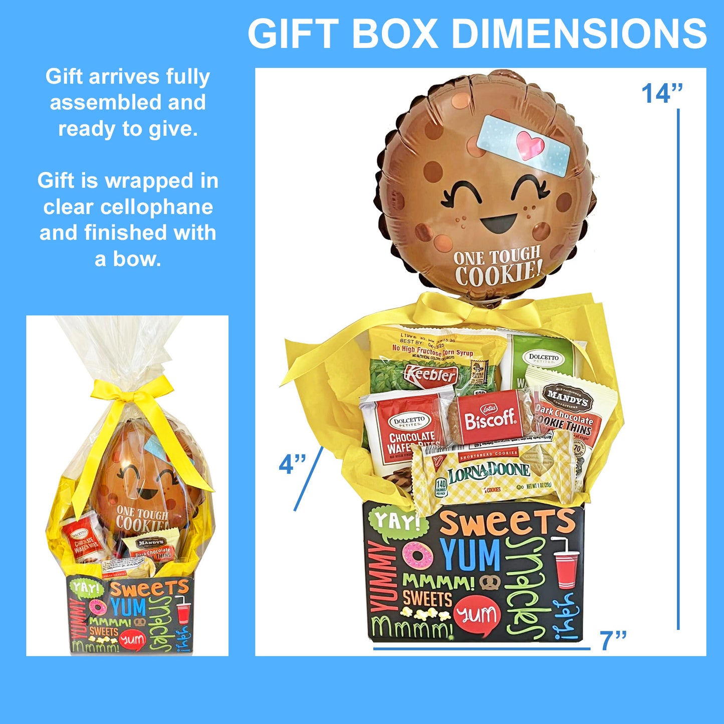 One Tough Cookie Gift Box for Adults, Teens, Kids Unisex Design for After Surgery, Recovery, Illness, Thinking of You, Get Well Soon