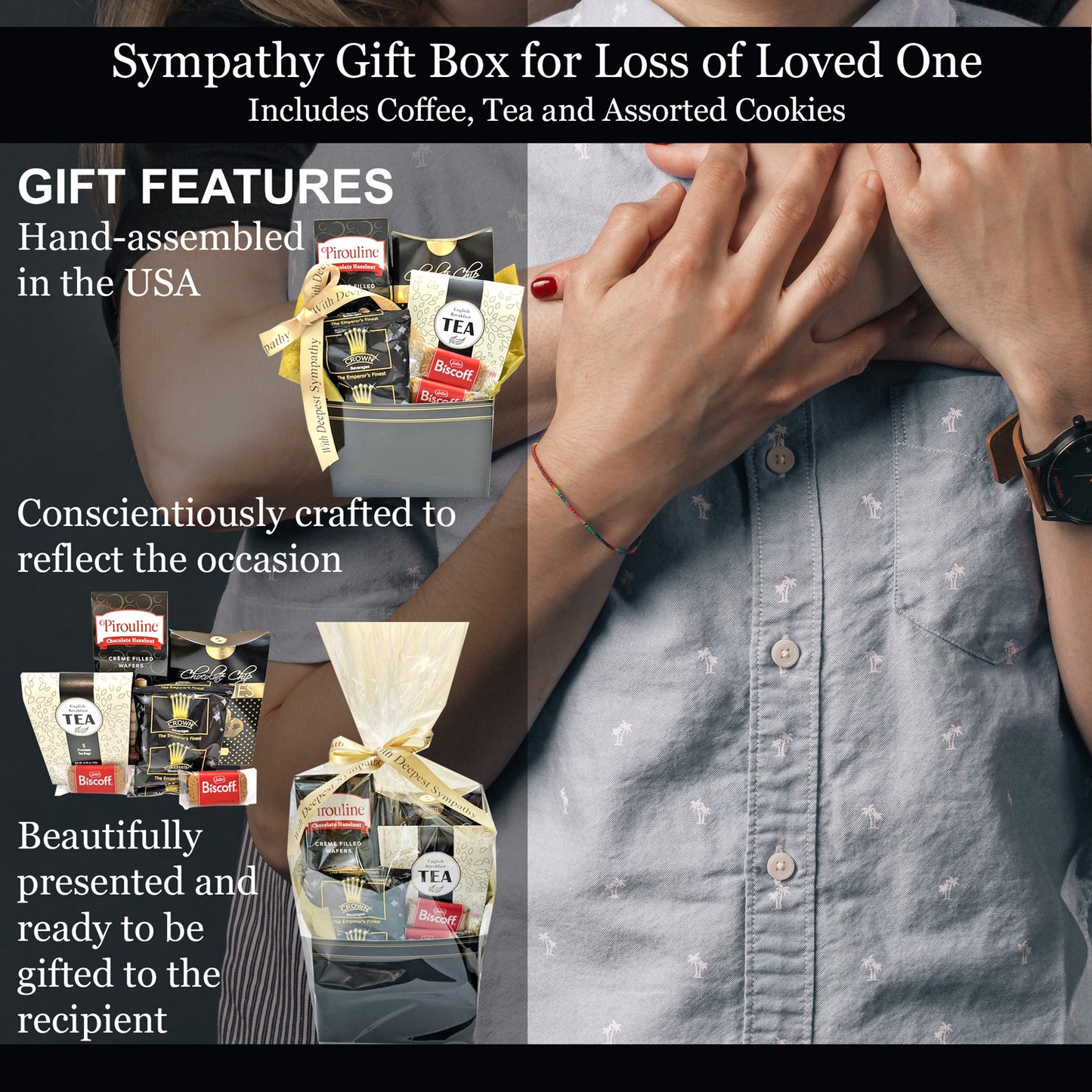 Sympathy Gift Box for Loss of Loved One with Coffee, Tea and Cookies a Thoughtful Bereavement Gift for Sending Condolences to Someone who is Grieving