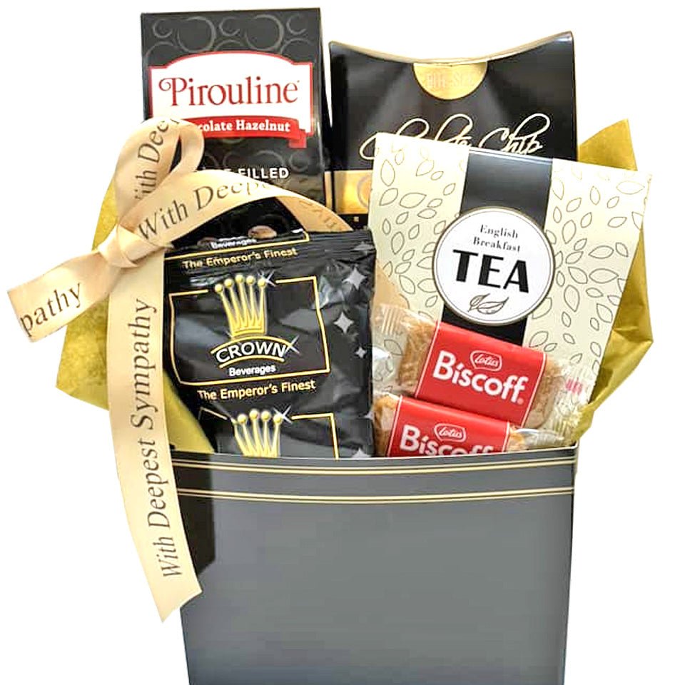 Sympathy Gift Box for Loss of a Loved One with Coffee, Tea and Cookies