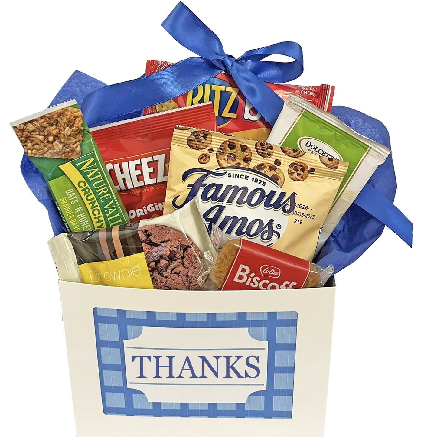 Thank You Gift Box with Cookies, Pretzels, Crackers and Snacks for Showing Gratitude and Appreciation