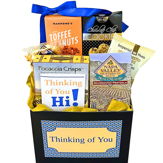 Thinking of You Gourmet Gift Box for Men and Women with Greeting Card