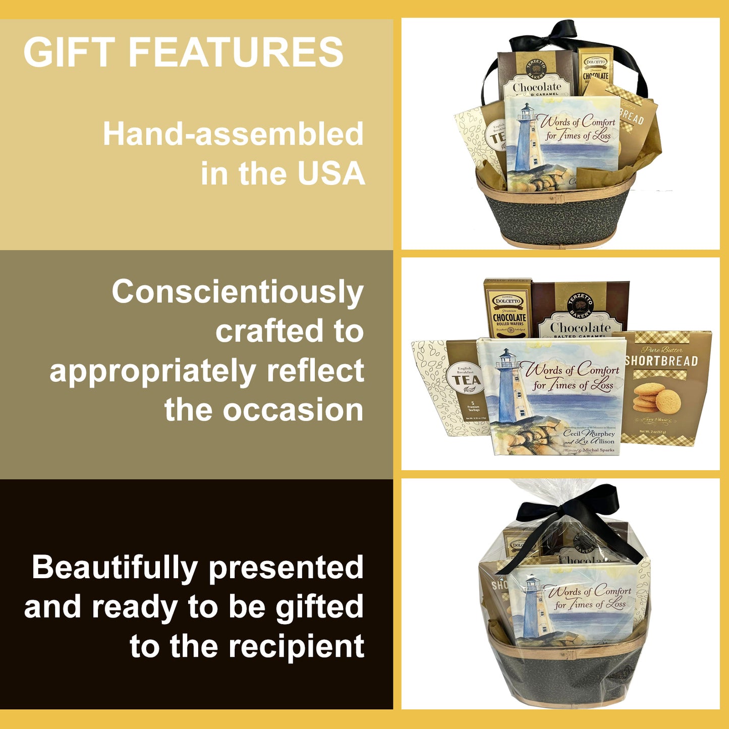 Words of Comfort Sympathy Gift with Book and Food