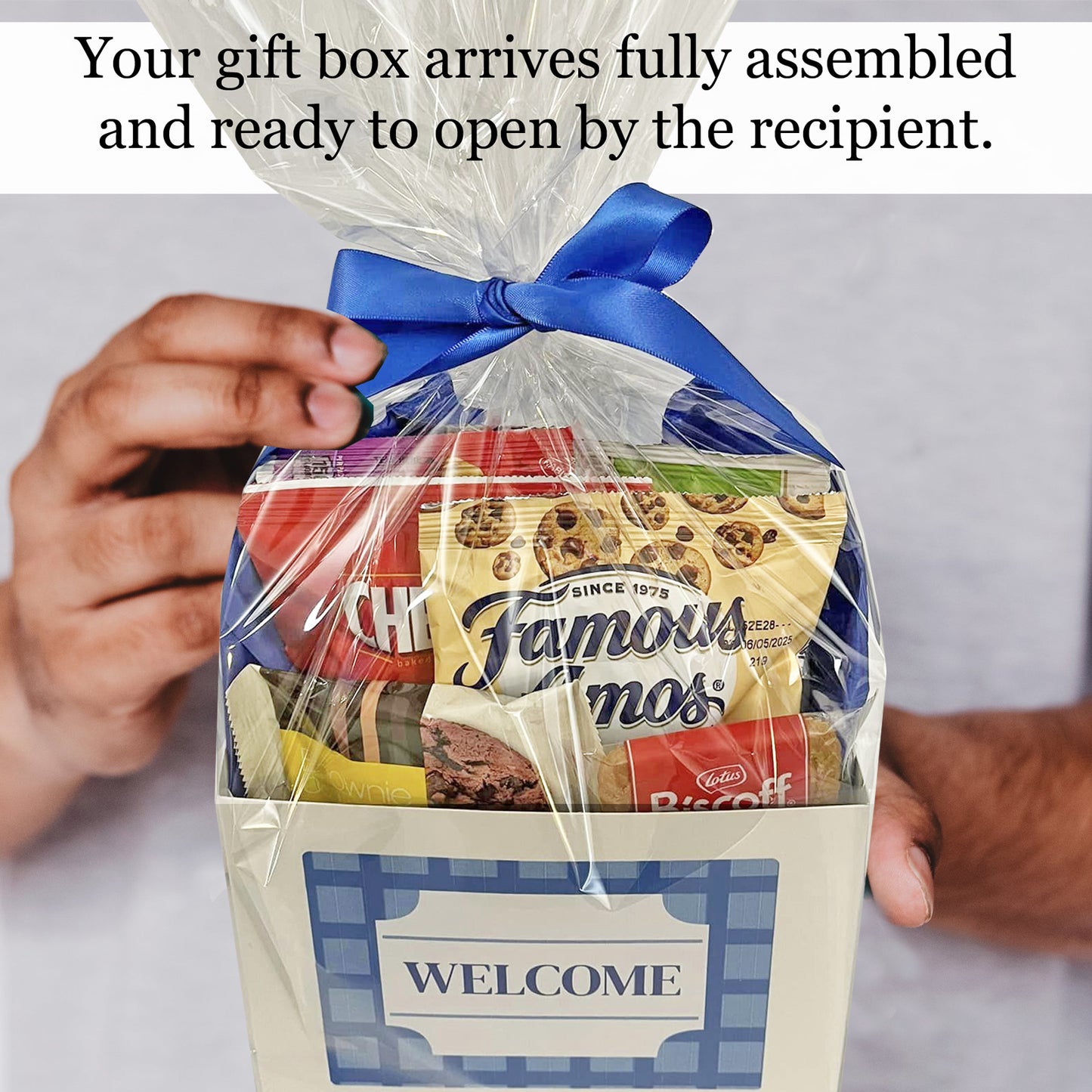 Welcome Basket Snack Filled Welcome Gift for New Hires, Event Attendees, Guests, New Homeowners to say Welcome to the Team, Welcome to our Event or Welcome Home with Cookies and Snacks